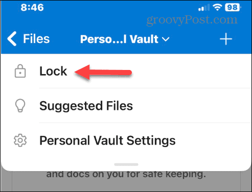 OneDrive Personal Vault Lock Time