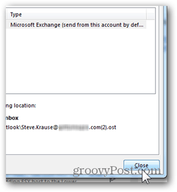 Tilføj postkasse Outlook 2013 - Klik på Luk