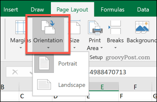 Indstillinger for Excel-sideorientering