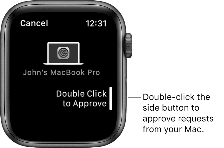 Apple Watch godkender anmodning på Mac