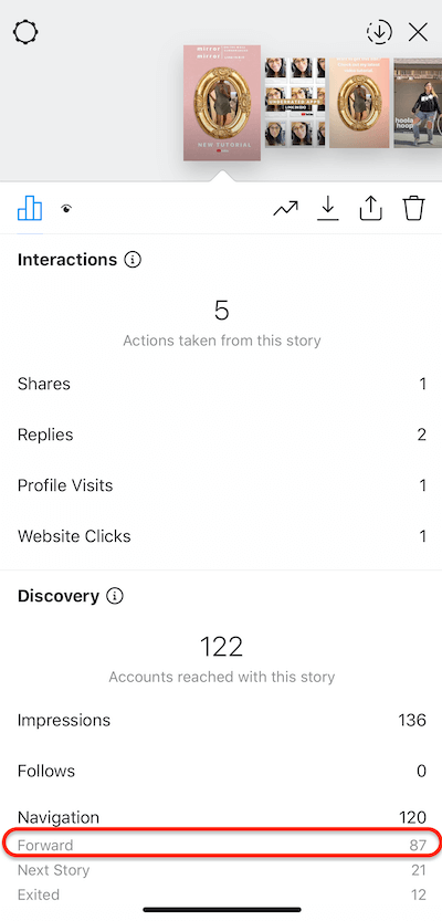 instagram-historiedata, der viser kraner fremad taget på din historie