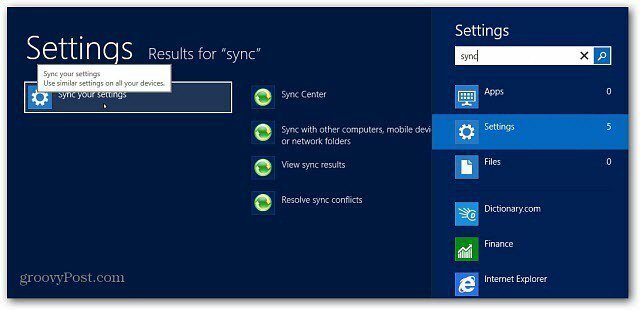 Sådan administreres Windows 8 Sync-funktionen