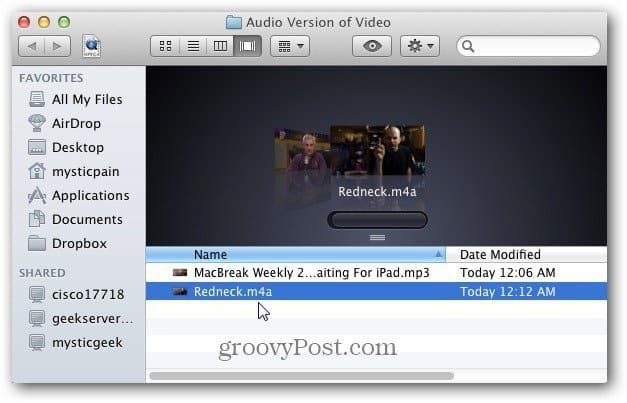 Konverter videoer til lydfiler på en Mac med iTunes