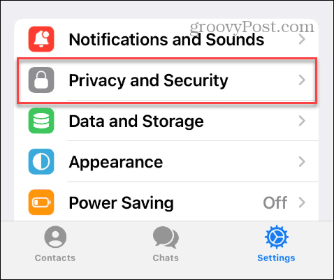 Indstillinger for beskyttelse af personlige oplysninger og sikkerhed i Telegram på iPhone