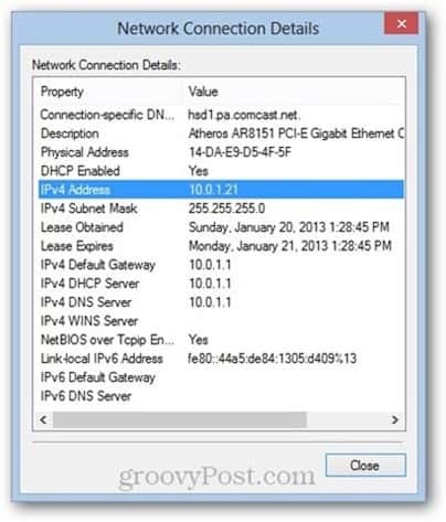 Windows 8-adresse (Media Access Control) (MAC-adresse)