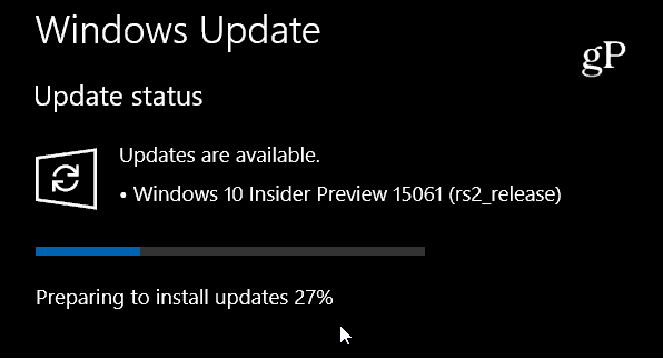 Windows 10 Insider Build 15061 er den tredje PC-eksempelvisning denne uge