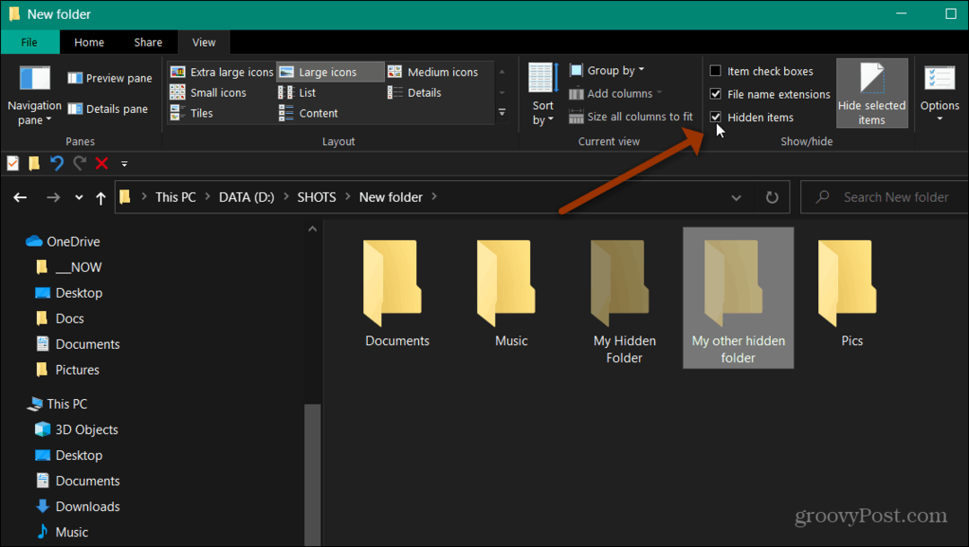 Sådan skjules filer og mapper på Windows 10