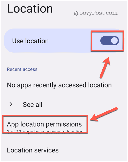 android placeringstilladelser