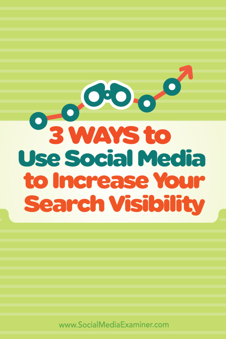 3 måder at bruge sociale medier til at øge din søgesynlighed: Social Media Examiner