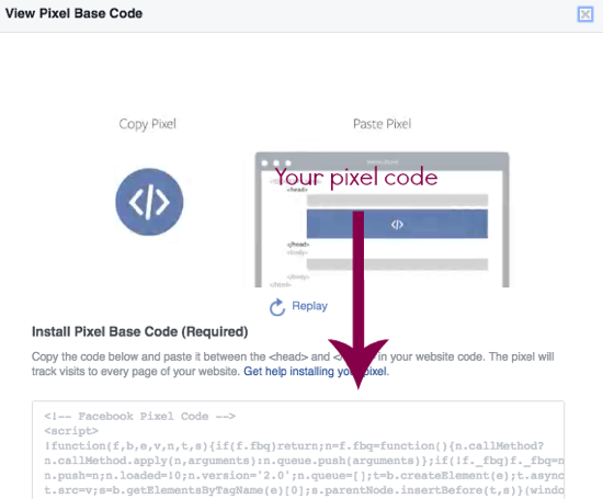 Kopier din Facebook-pixelkode direkte fra denne side.