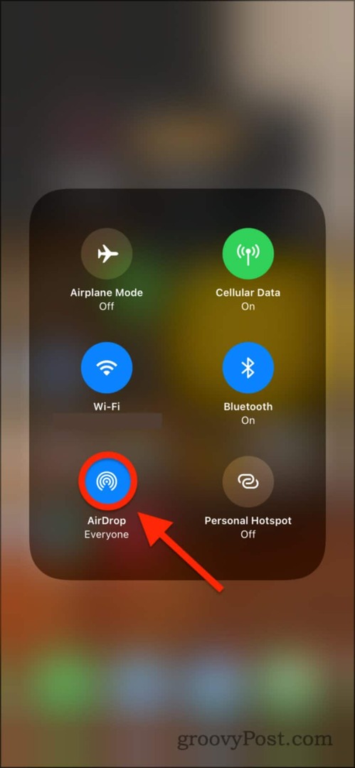 Aktiverer AirDrop på iPhone