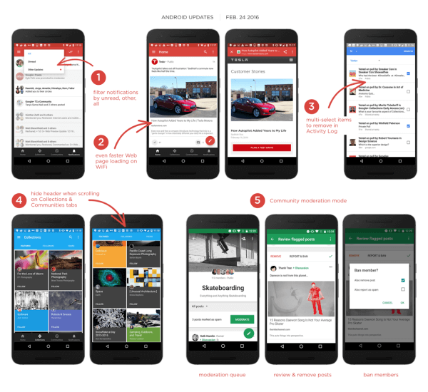 google plus android app opdatering