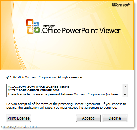 installation af Microsoft Powerpoint Viewer