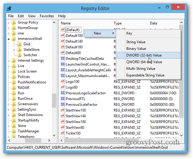 Windows 8 Registreringseditor