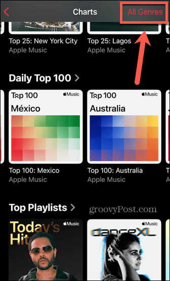 apple music hitlister alle genrer