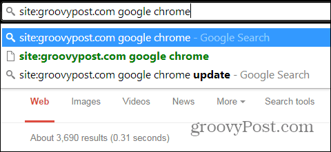 Chrome søger kun et sted