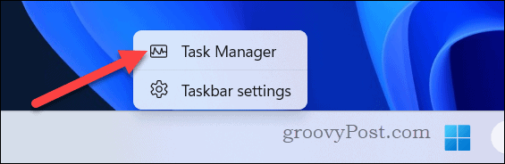Windows start task manager