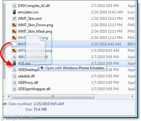 åbn WM70Full.bin-filen med XDE.exe