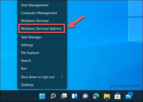 Åbning af Windows Terminal på Windows 11