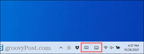 Hjørneikoner på proceslinjen i Windows 11