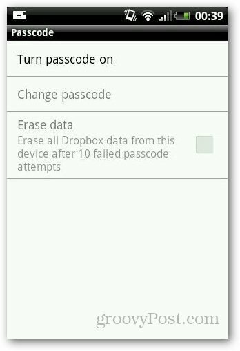 Sådan adgangskode beskyttes Dropbox på Android