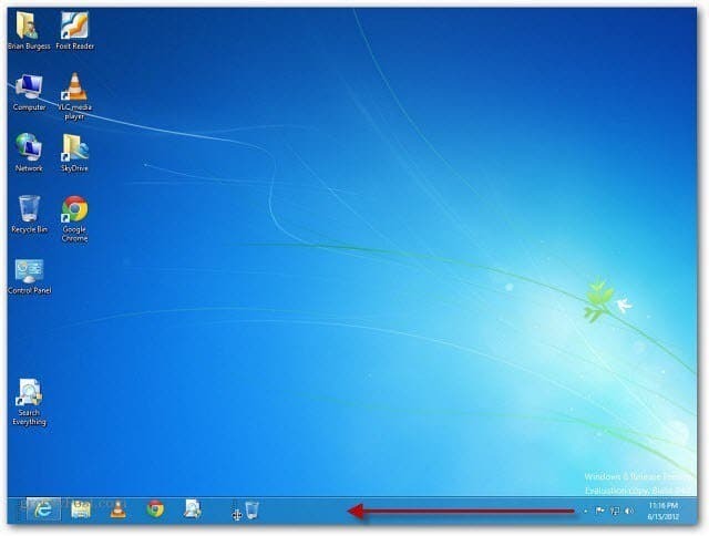 Sådan føjes papirkurven til proceslinjen i Windows 8