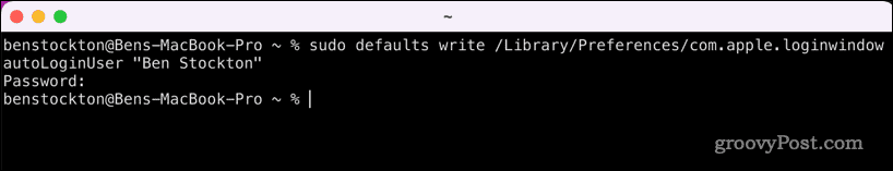 Aktiver autologin på Mac ved hjælp af Terminal