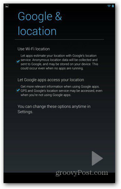 Nexus 7-brugerkonti - Google Placering