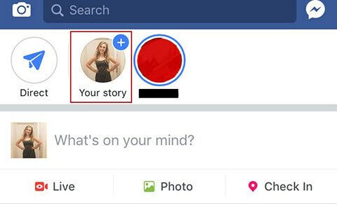 Oprettelse af din første Facebook-historie.