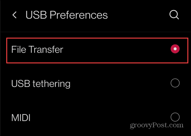 Overfør billeder fra Android til et USB-drev