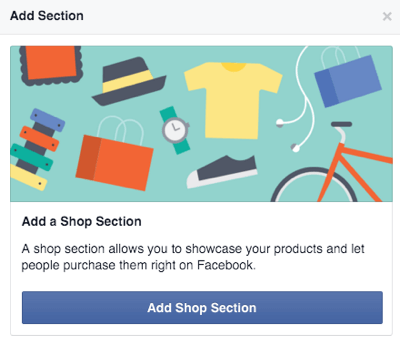 facebook tilføj butik sektion knap