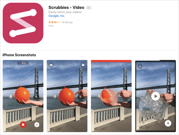 Opret looping-videoer med Scrubbies-appen.