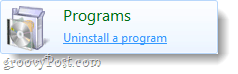 afinstaller et program på Windows 7