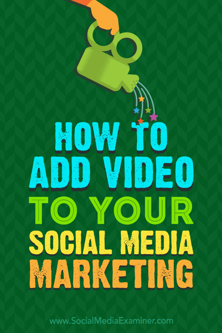 Sådan tilføjes video til din marketing på sociale medier: Socialmedieeksaminator