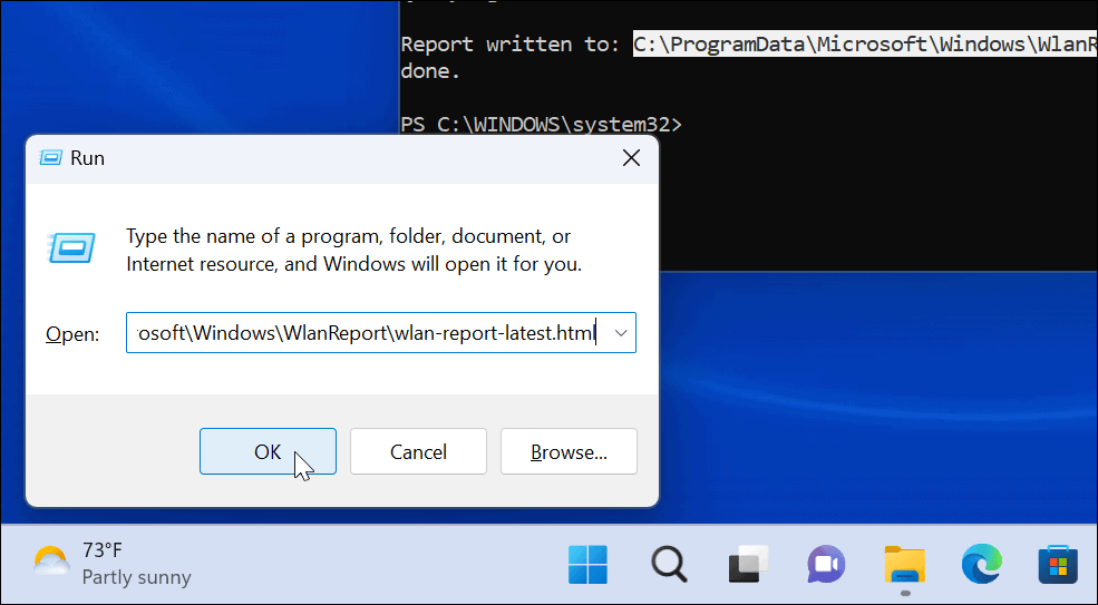 Generer en Wi-Fi-rapport på Windows 11