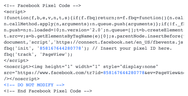 Installer Facebook-pixelkoden på dit websted.