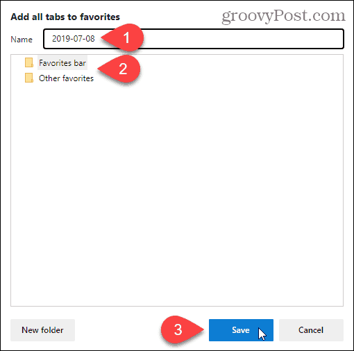 Føj alle faner til favoritdialogen i Chromium-baseret kant