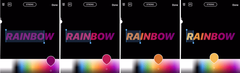 Opret regnbue tekst i Instagram Stories