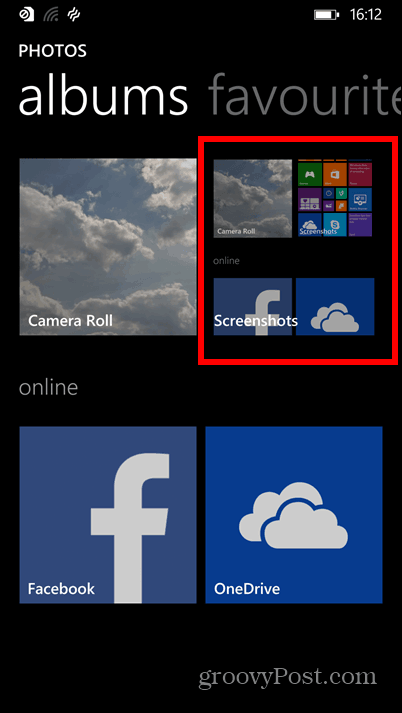 Windows Phone 8.1-skærmbilleder af albums