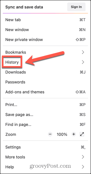 indstillinger for firefox historie