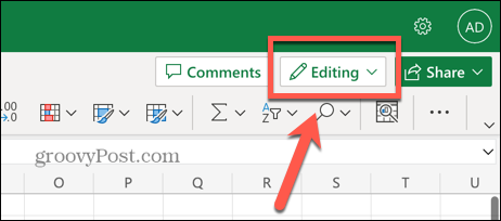 Mulighed for redigering af Excel-webapp