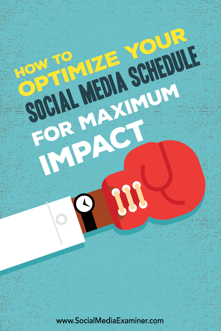 Sådan optimeres din tidsplan for sociale medier til maksimal indvirkning: Socialmedieeksaminator