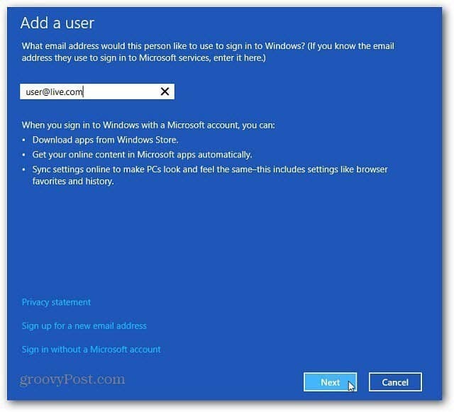 Sådan tilføjes og administreres nye brugere i Windows 8