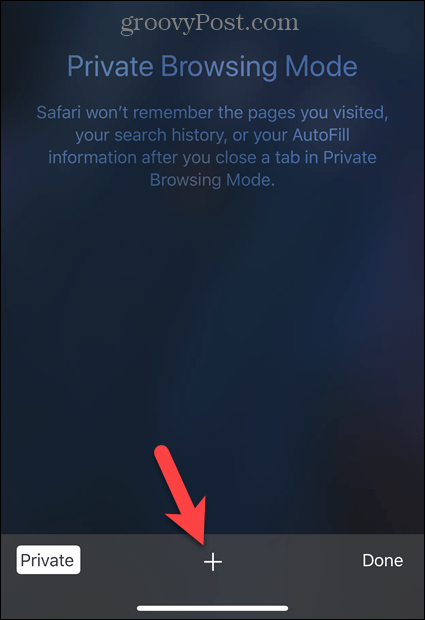 Tryk på plus-ikonet i Safari på iOS