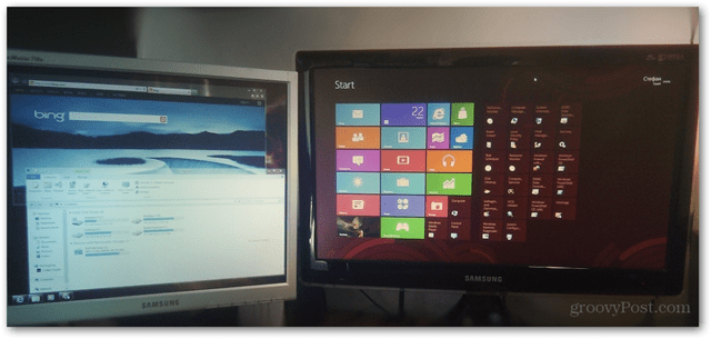 windows 8 dual monitor setup metro desktop kombination indstilling multitask billede