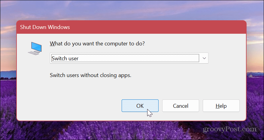 Skift brugerkonti på Windows