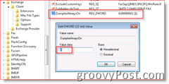 Windows Registry Editor, der muliggør gendannelse af e-mail i indbakke til Outlook 2007