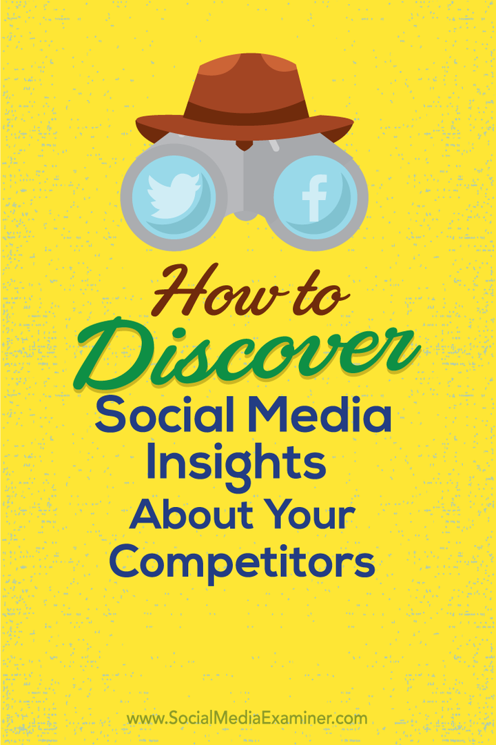 hvordan man opdager indsigt i sociale medier om dine konkurrenter