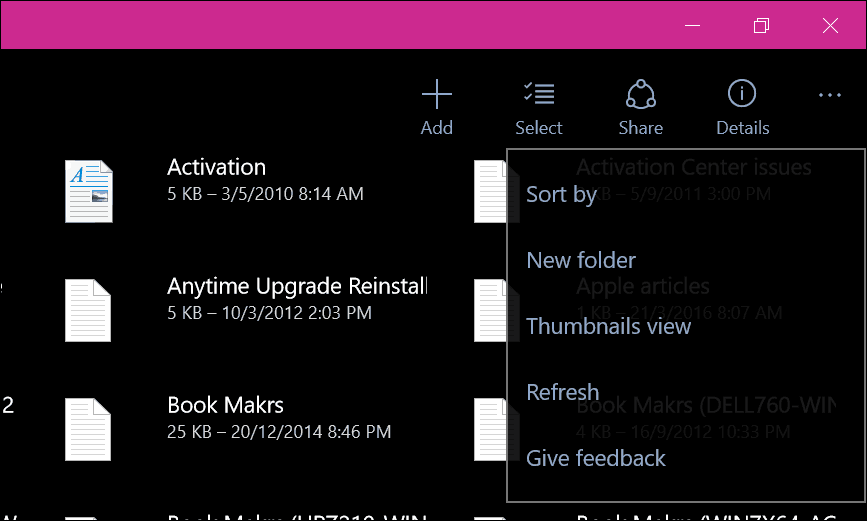 Ny OneDrive Universal-app ankommer til Windows 10
