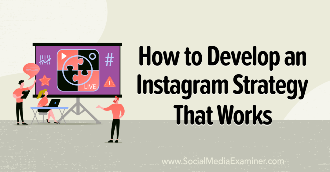 Sådan udvikler du en Instagram-strategi, der virker: Social Media Examiner